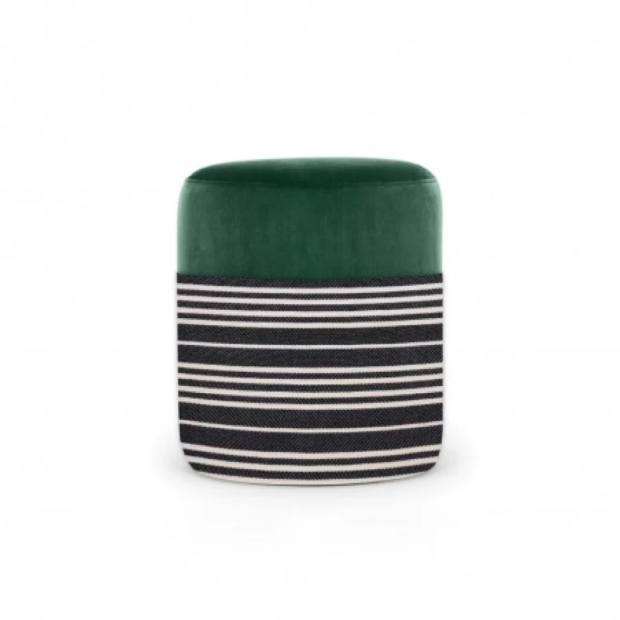 JEAN-VIER Green Pouffe Ottoman - Modern Footstool & Storage Bench